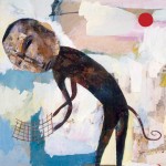 . mixed media on paper, 21 x 22 inches