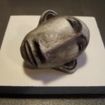 . 2005, polymer clay and acrylic paint on a painted wood base