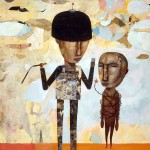 . 2004, mixed media on masonite, 23 x 23 inches
