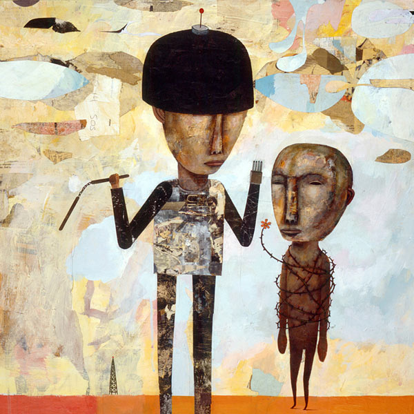 . 2004, mixed media on masonite, 23 x 23 inches
